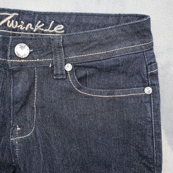 Twinkle Jeans Womens 7 Black Mid Rise Straight Cut Beaded Pockets Pants - Picture 10 of 16